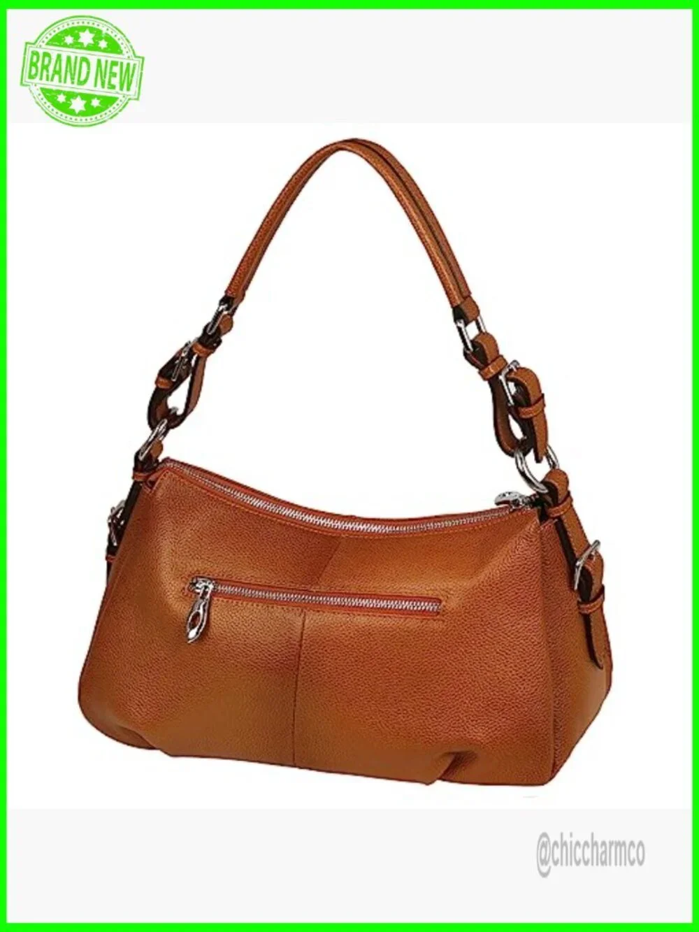 Genuine Leather Hobo Bag with Adjustable Strap, Large Capacity Tote